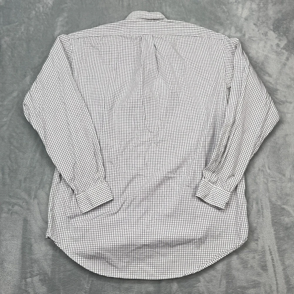 Ralph Lauren Blake Shirt Mens Medium White Black Gingham Long Sleeve Button Down